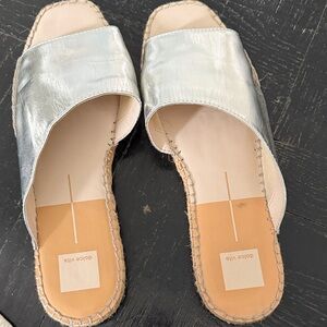 Dolce Vita Metallic Silver Slide Sandals